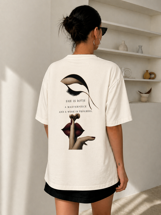 JÁURE Oversized Tee — Silent Bloom